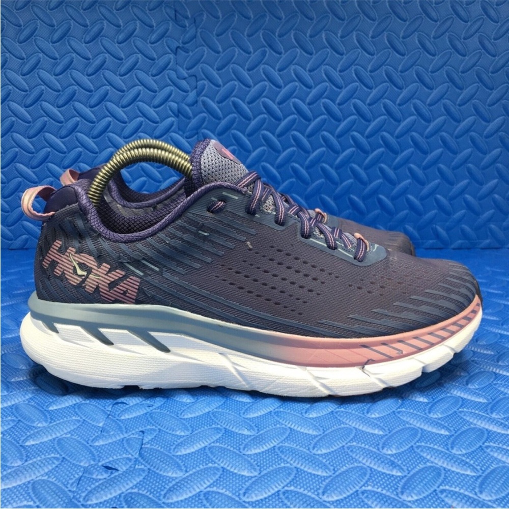 Hoka One One Clifton 5 Women's Running Shoes Blue Athletics Sneakers